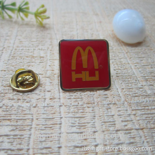 Promotional Square Metal Badge Custom Design Lapel Pin